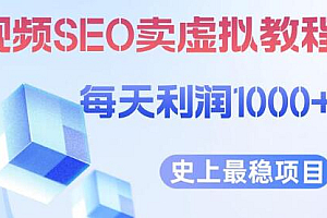 视频SEO出售虚拟产品 每天稳定2-5单 利润1000+ 史上最稳定私域变现项目