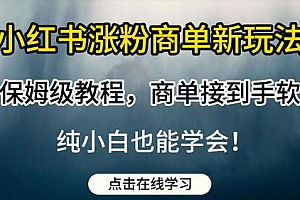 小红书涨粉商单新玩法,保姆级教程,商单接到手软,纯小白也能学会