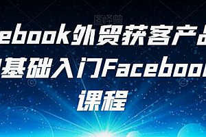 Facebook外贸获客产品出海,0基础入门Facebook营销课程