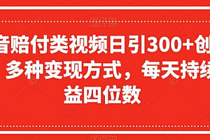 抖音赔付类视频日引300+创业粉,多种变现方式,每天持续收益四位数