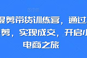 小红书混剪带货训练营,通过小红书搬运混剪,实现成交,开启小红书电商之旅