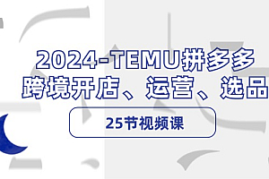 (12106期)2024-TEMU拼多多·跨境开店、运营、选品(25节视频课)