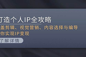 打造个人IP全攻略:涵盖剪辑、视觉营销、内容选择与编导,助你实现IP变现