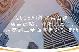 2025AI外贸实战课:涵盖建站、开发、营销, 从零到三全面掌握外贸技能