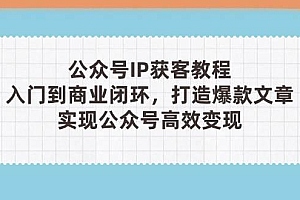 (14486期)公众号IP获客教程(第3期),从入门到商业闭环,打造爆款文章,实现公众…