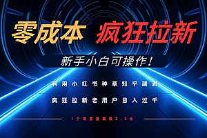 利用小红书种草知乎漏洞,零成本疯狂拉新日入数张,新手小白可操作