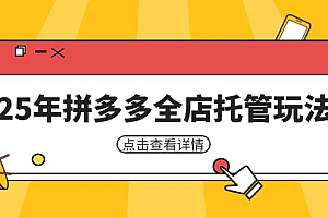 (14222期)25年拼多多全店托管玩法,矩阵动销裂变玩法如何低风险盈利 新手运营秘籍