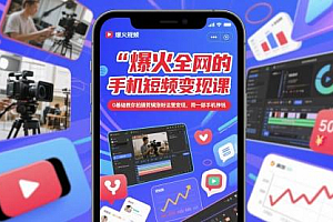 爆火全网的手机短视频变现课,0基础教你拍摄剪辑涨粉运营变现,用一部手机挣钱