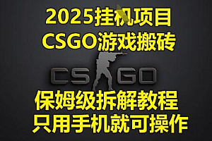 2025挂G项目,CSGO游戏搬砖,保姆级拆解教程,只用手机就可操作【揭秘】