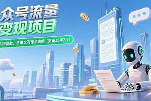 (15412期)公众号流量主变现项目,新手日入四位数,含爆文写作全攻略(更新25年7月)