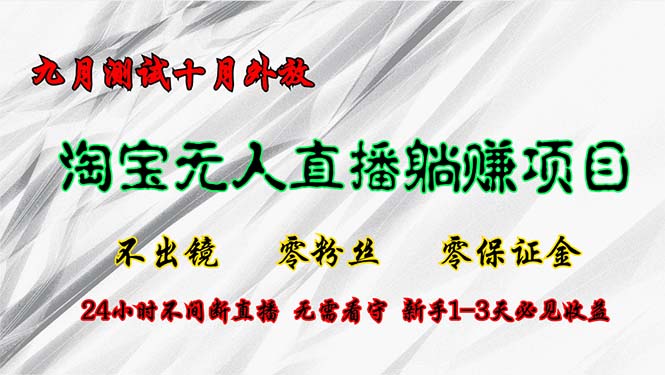 (12862期)淘宝无人直播最新玩法,九月测试十月外放,不出镜零粉丝零保证金,24小…