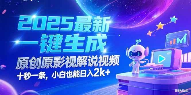 (15178期)2025最新一键生成原创影视解说视频 十秒一条,小白也能日入2k+