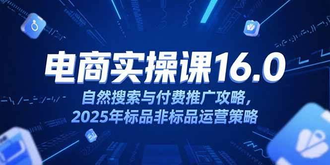 (15262期)淘宝电商运营课16.0,自然搜索与付费推广攻略,2025年标品非标品运营策略