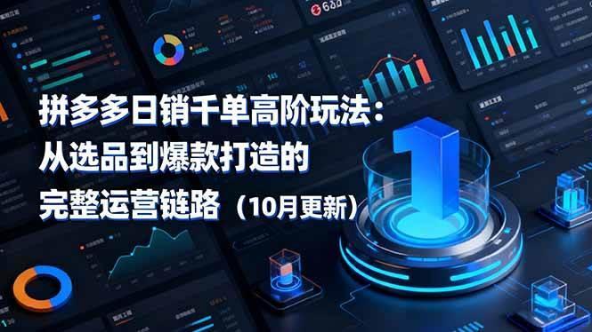 (16404期)拼多多日销千单高阶玩法:从选品到爆款打造的完整运营链路(10月更新)