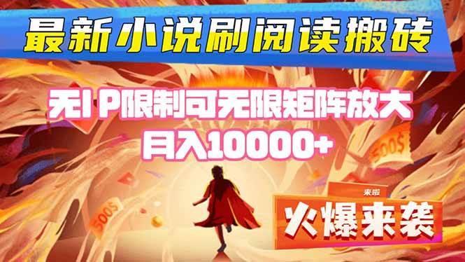 (16237期)小说阅读搬砖单机每天收益200-400+ 无IP限制可无限矩阵放大 —