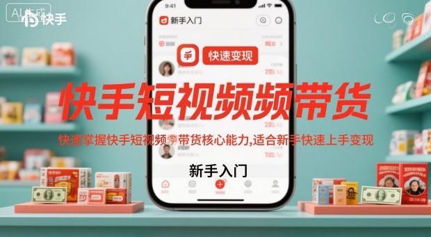 快手短视频带货,快速掌握快手短视频带货核心能力,适合新手快速上手变现
