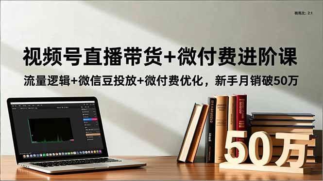 (16684期)视频号直播带货+微付费进阶课:流量逻辑+微信豆投放+微付费优化,新手月销破50万