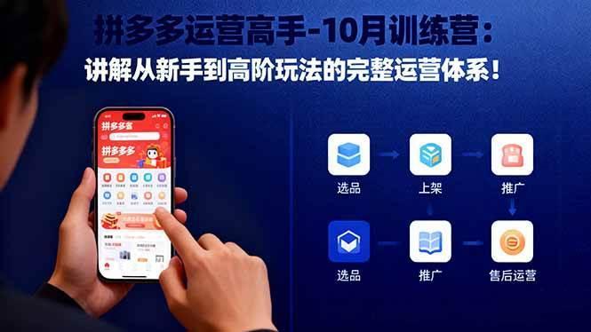 (16448期)拼多多运营高手-10月训练营:讲解从新手到高阶玩法的完整运营体系!
