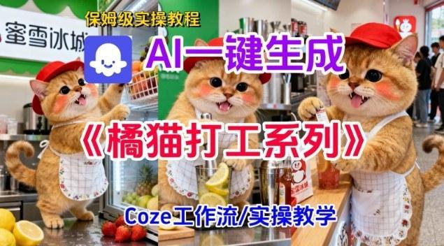 Coze扣子工作流一键生成胖橘猫打工短视频,保姆级实操搭建教学