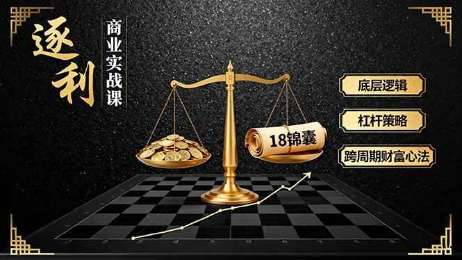 (16753期)《逐 利》商业实战课,底层逻辑、杠杆策略、18锦囊,跨周期财富心法(更新)