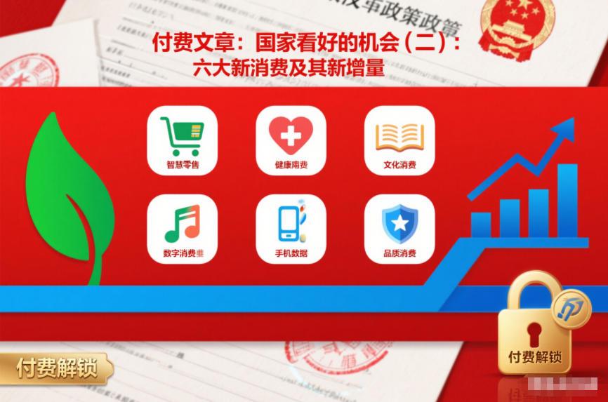 付费文章:国家看好的机会(二):六大新消费及其新增量