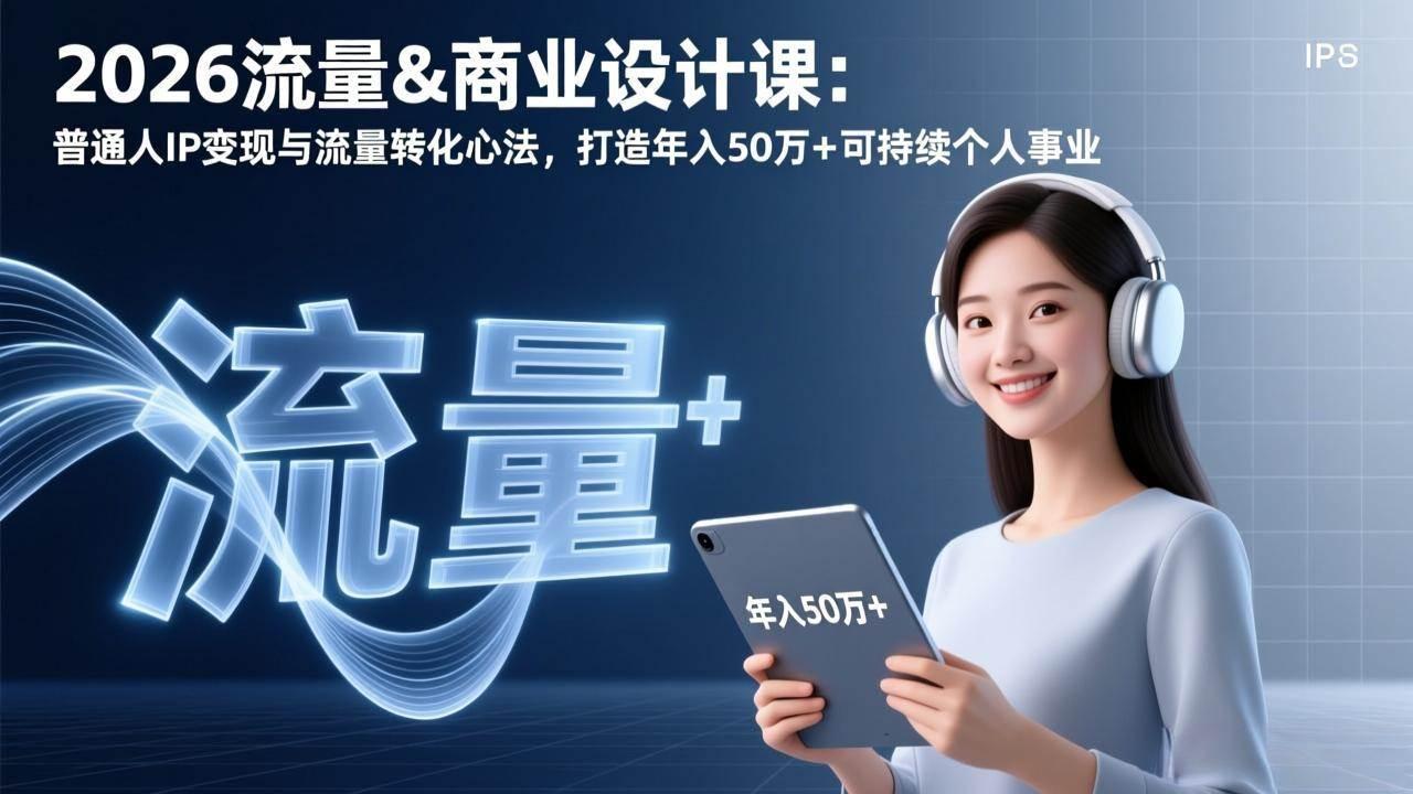 (17246期)2026流量&商业设计课:普通人IP变现与流量转化心法,打造年入50万+可持续个人事业