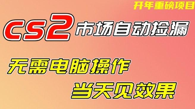 CS2市场自动捡漏项目,无需电脑操作,无需进入游戏,当天见效果,支持任何形式验证【揭秘】