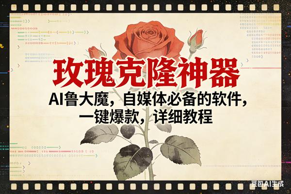 (17000期)玫瑰克隆神器,ai鲁大魔,自媒体必备,一键爆款,详细使用教程